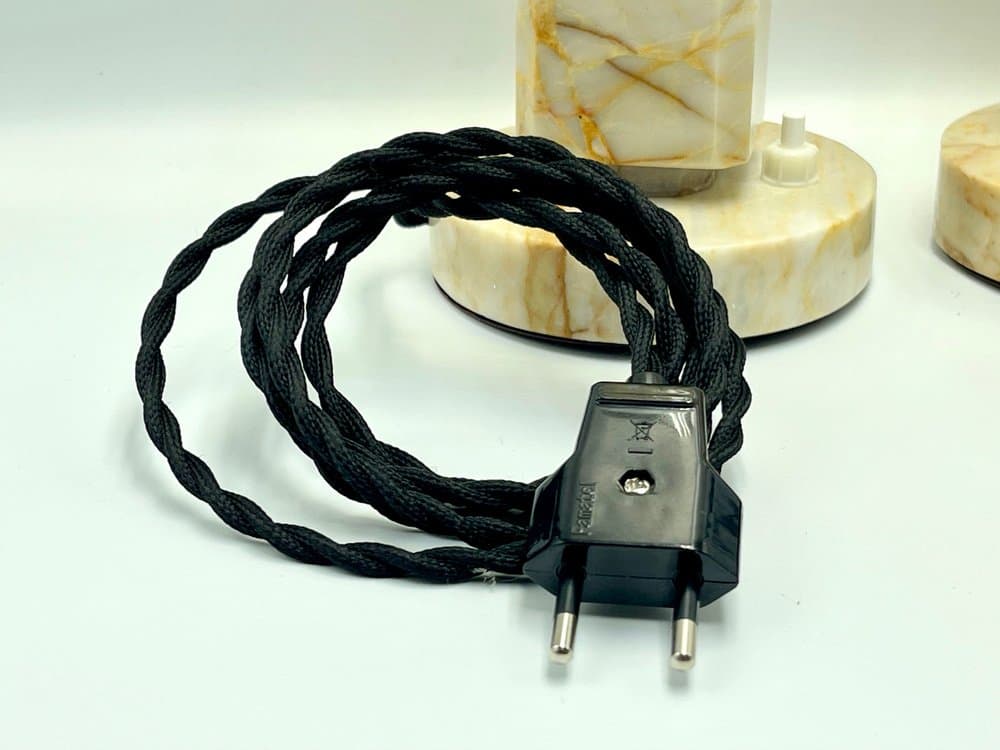 Para lamp stołowych Art Deco, beżowy marmur, Czechy, lata 30. - 157313