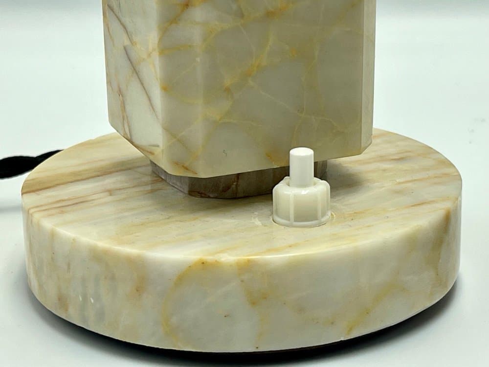 Para lamp stołowych Art Deco, beżowy marmur, Czechy, lata 30. - 157311