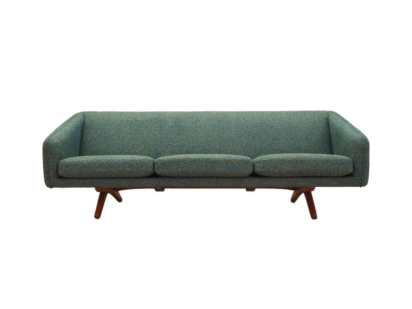 Sofa ML-90, zielony melanż, wełna dąb, proj. I. Wikkelsø, A. Mikael Laursen, Dania, lata 60.