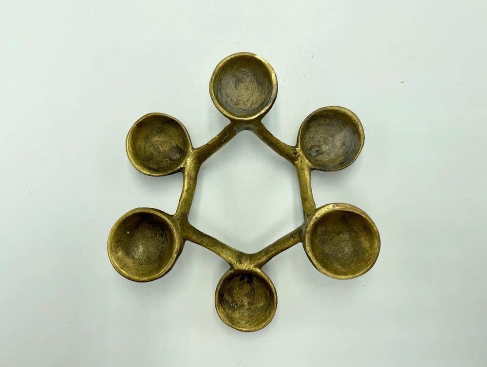 Candleholder Brutalist, golden bronze, Germany, 1960s. - 157327