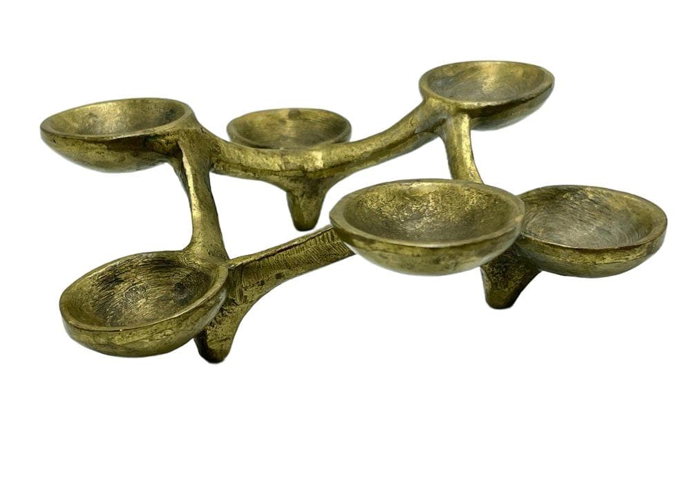 Candleholder Brutalist, golden bronze, Germany, 1960s.