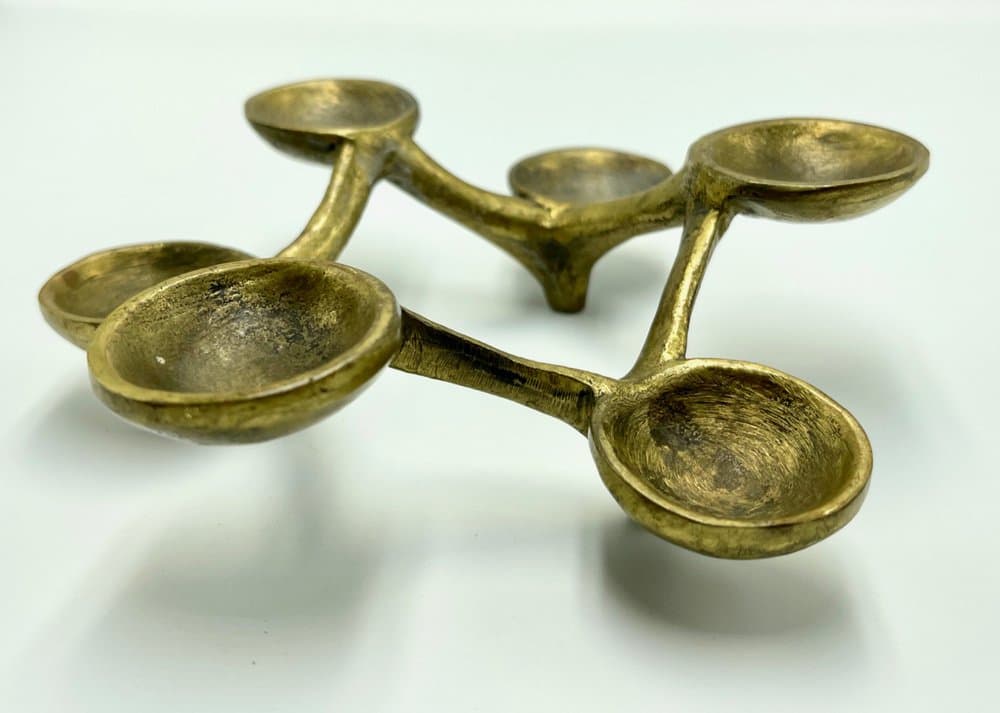 Candleholder Brutalist, golden bronze, Germany, 1960s. - 157331