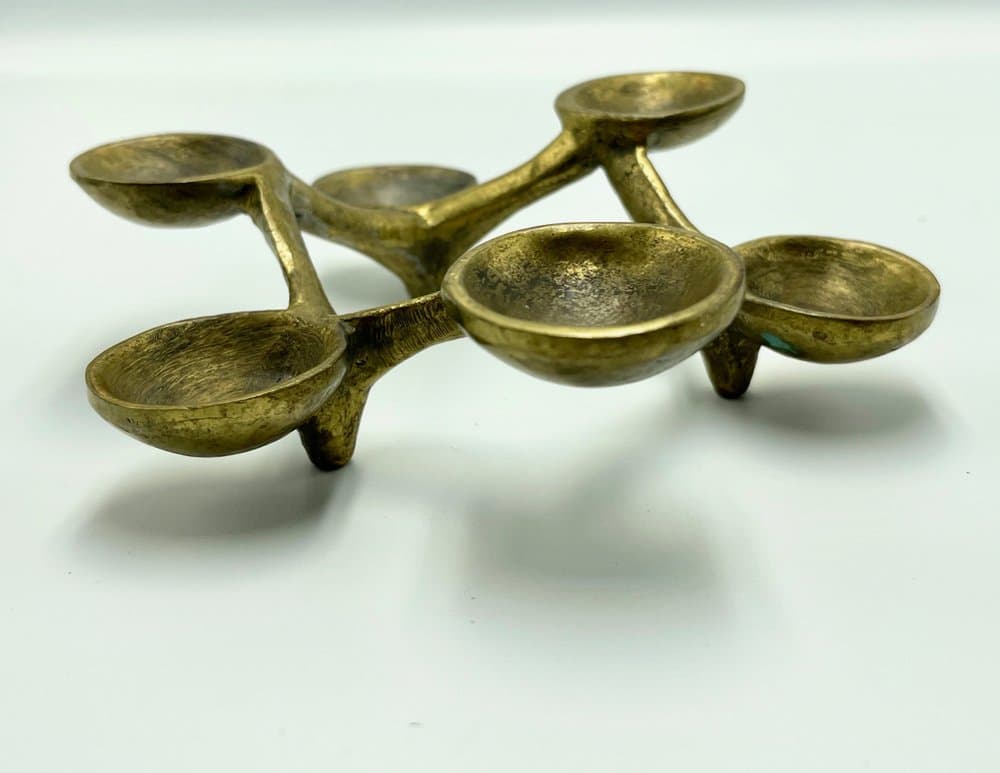 Candleholder Brutalist, golden bronze, Germany, 1960s. - 157328