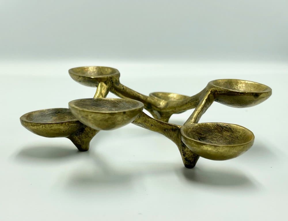 Candleholder Brutalist, golden bronze, Germany, 1960s. - 157329