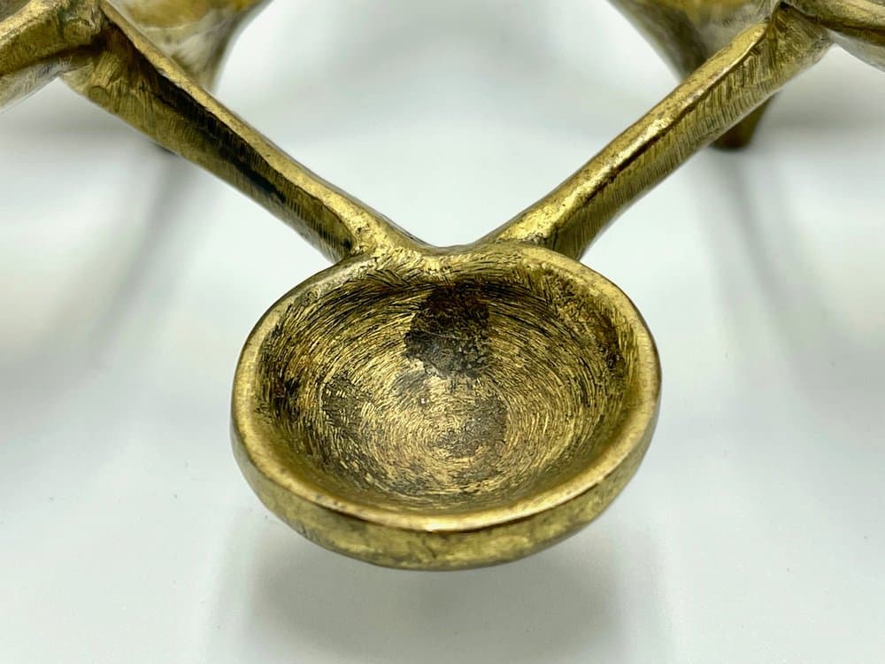 Candleholder Brutalist, golden bronze, Germany, 1960s. - 157326