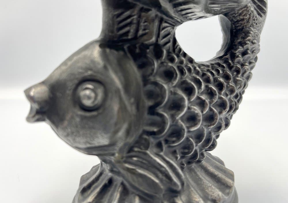 Popielniczka ryba, srebrny, cyna, Niemcy, lata 60. - 157351