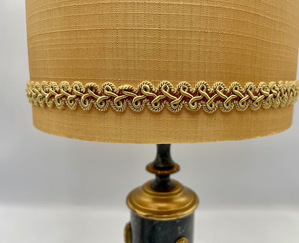 Lampa stołowa, navy blue marmur, mosiądz, Kaiser Leuchten, Niemcy, lata 60. - 157375