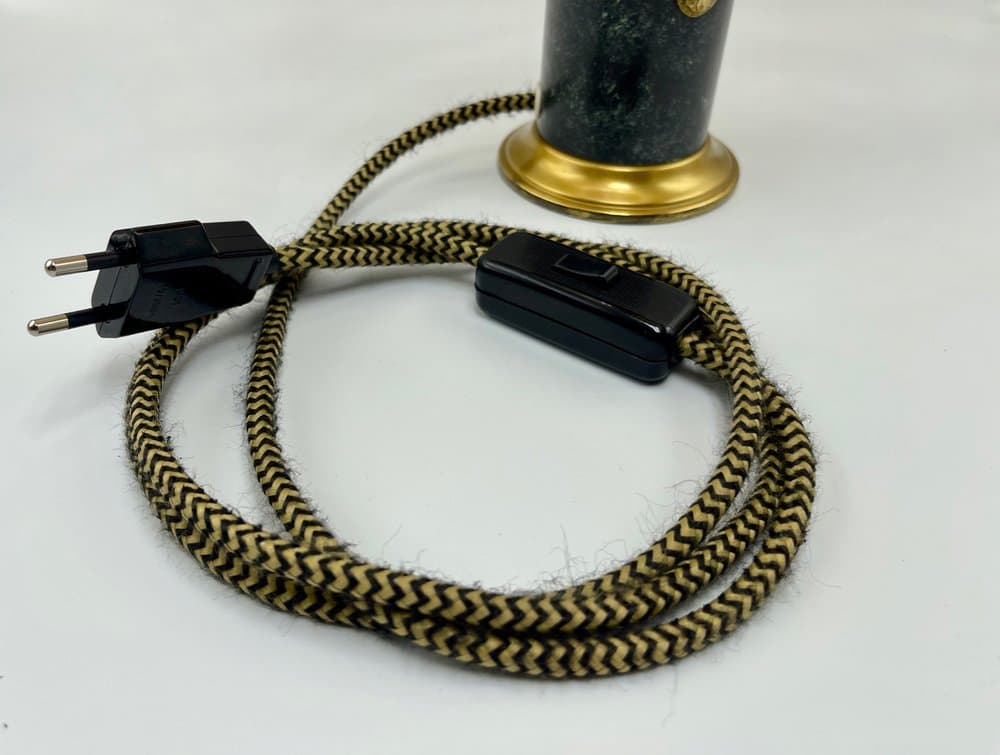 Lampa stołowa, navy blue marmur, mosiądz, Kaiser Leuchten, Niemcy, lata 60. - 157376