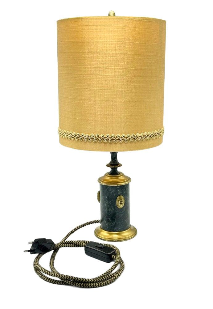 Lampa stołowa, navy blue marmur, mosiądz, Kaiser Leuchten, Niemcy, lata 60.