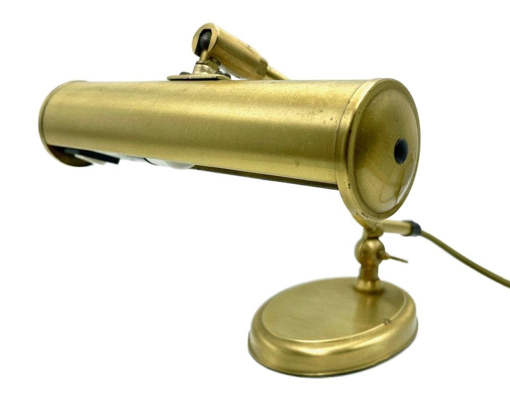 Piano table lamp, golden brass, Germany, 1960s.