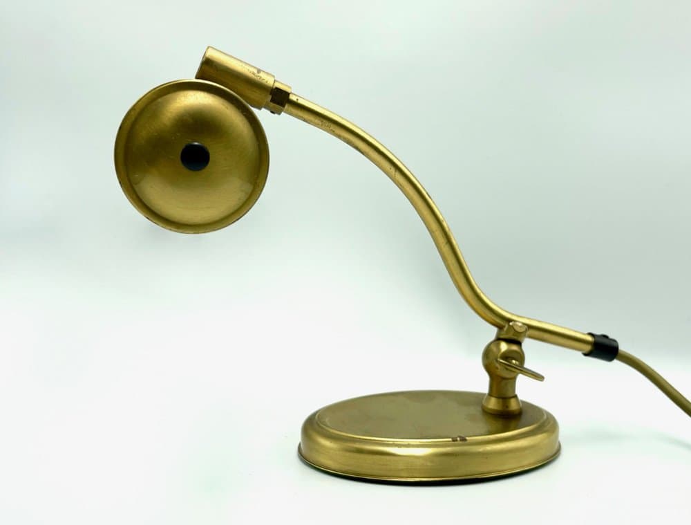 Piano table lamp, golden brass, Germany, 1960s. - 157386