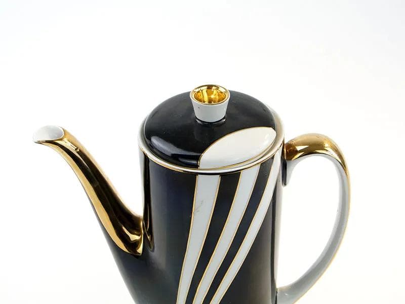 Dzbanek London, porcelana czarny, proj. W. Potacki, Ćmielów, Polska, lata 60. - 9824