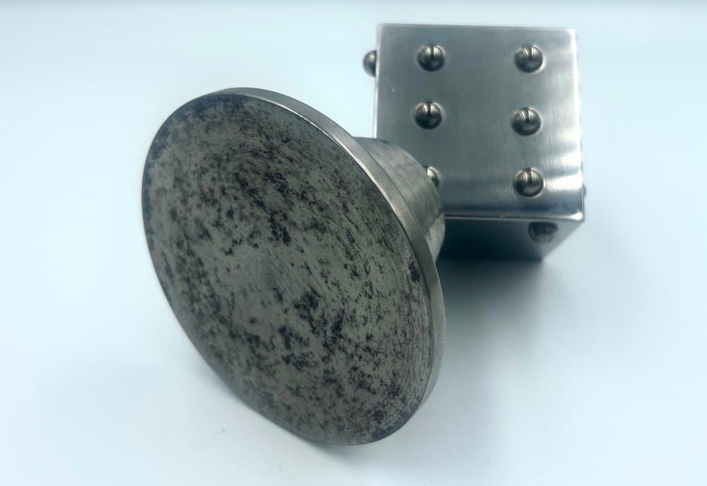 Przycisk do papieru Art Deco Dice, srebrny, stal, lata 60. - 157456