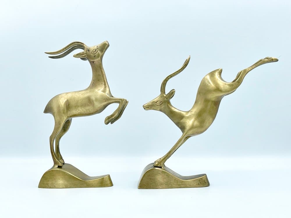 pair of figurines Gezelles, golden brass, 1970s - 157463