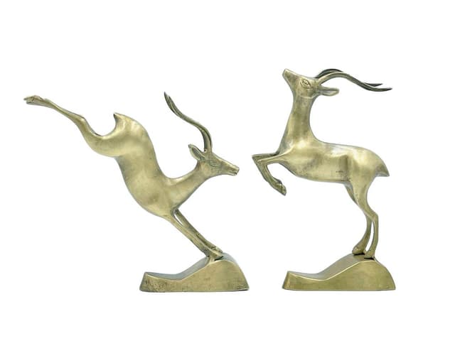 pair of figurines Gezelles, golden brass, 1970s - DIMENSION