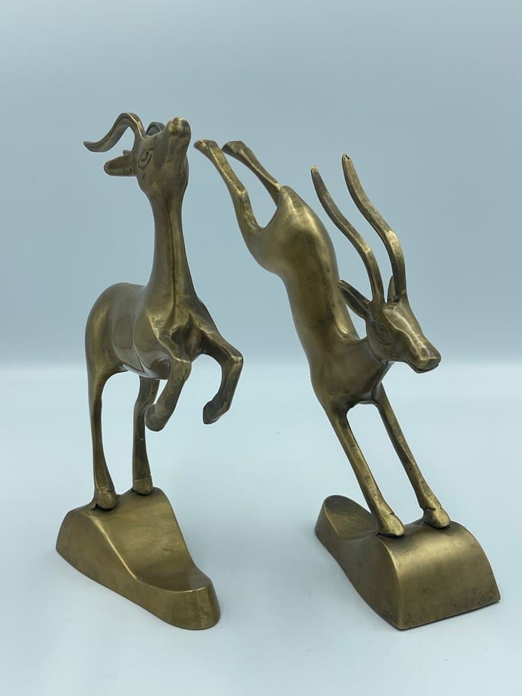 pair of figurines Gezelles, golden brass, 1970s - 157462