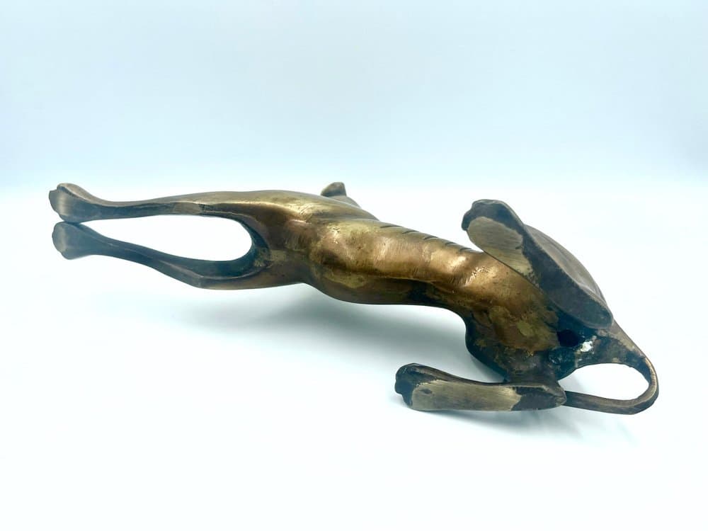set of three greyhound figurines, golden brass, 1960s - 157478