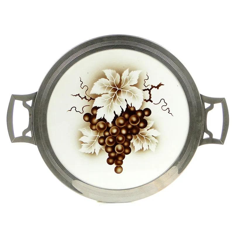 Ivory Art Nouveau Tray with Ceramic Insert, Austria, 1920s - 9812