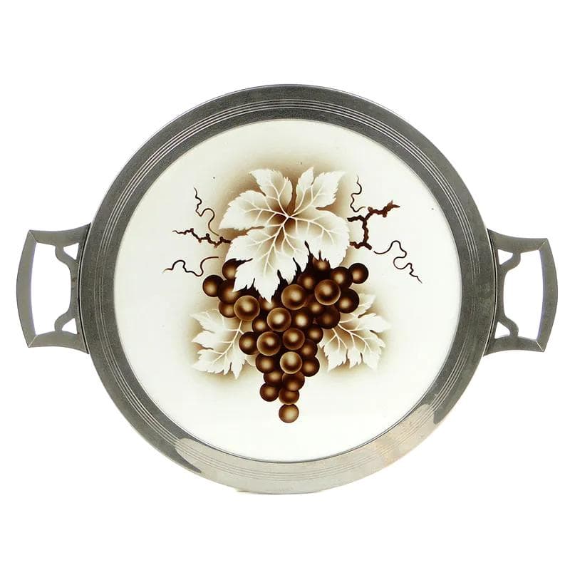 Ivory Art Nouveau Tray with Ceramic Insert, Austria, 1920s