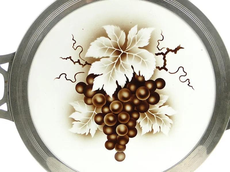 Ivory Art Nouveau Tray with Ceramic Insert, Austria, 1920s - 9813