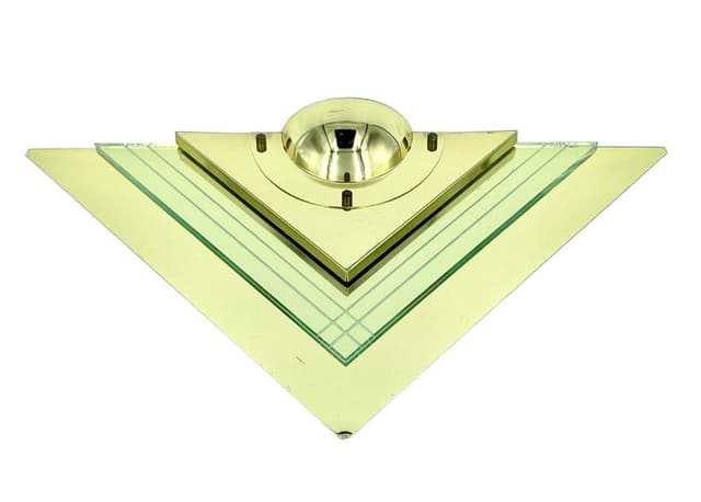 Wall sconce, postmodern, golden brass, acrylic, Germany, 1980s. - DIMENSION