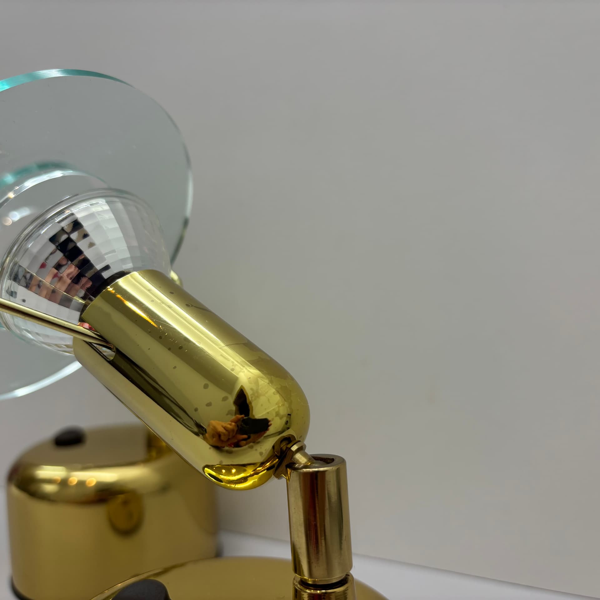 Pair of wall lights, golden brass, Wofi Leuchten, Germany, 1990s. - 143471