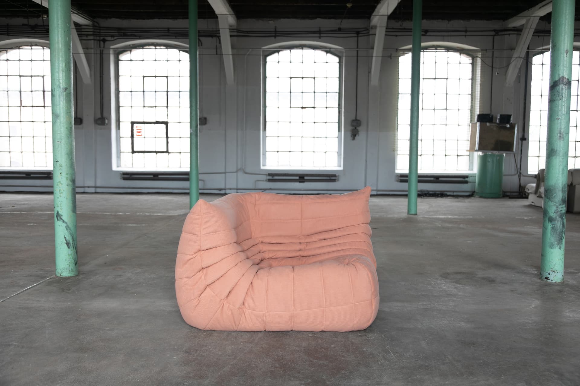 Narożnik Togo, cord różowy - 143944