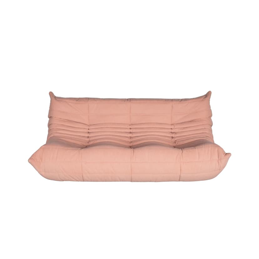 Sofa Togo trzyosobowa, cord różowy