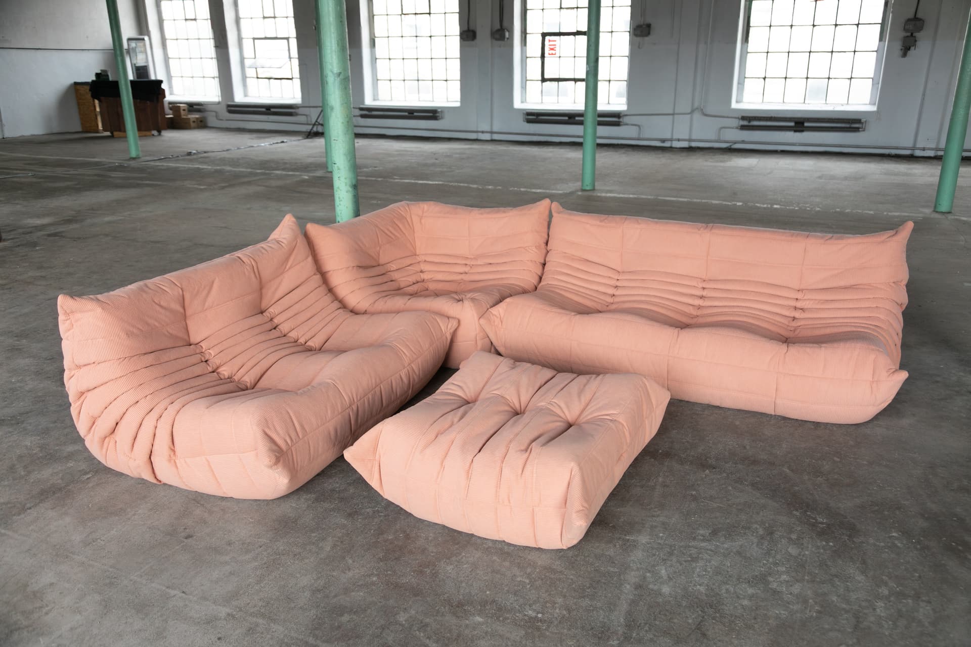 Zestaw wypoczynkowy Togo 5 części, cord różowy - 144101