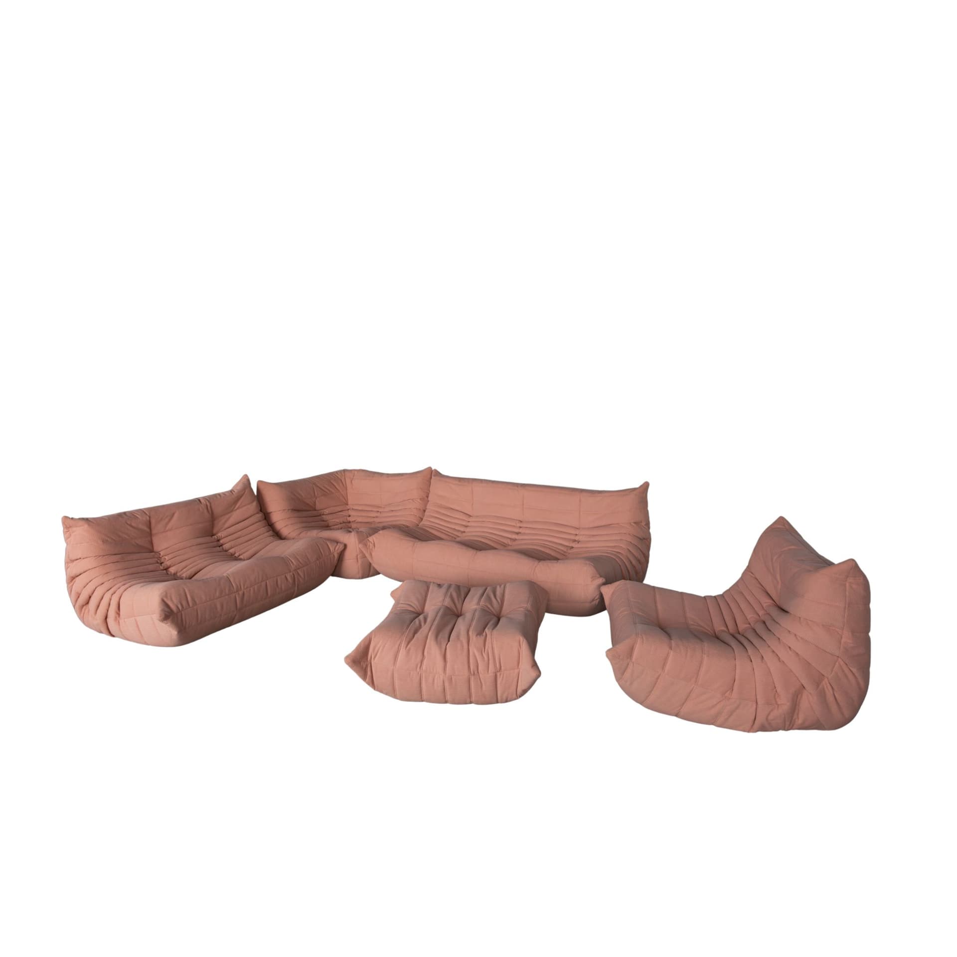 Zestaw wypoczynkowy Togo 5 części, cord różowy - 144128