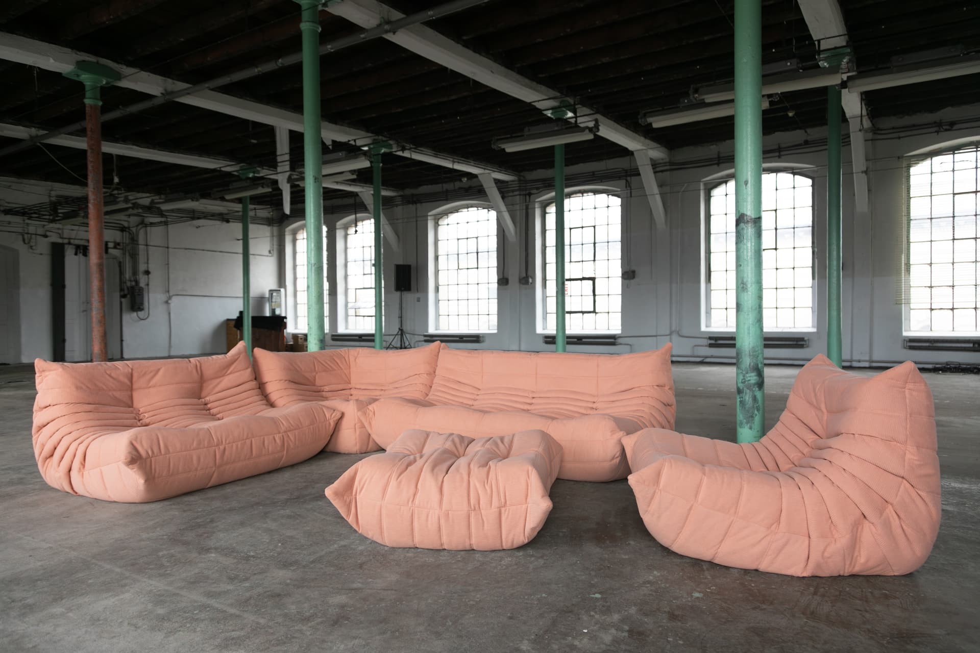 Zestaw wypoczynkowy Togo 5 części, cord różowy - 144098