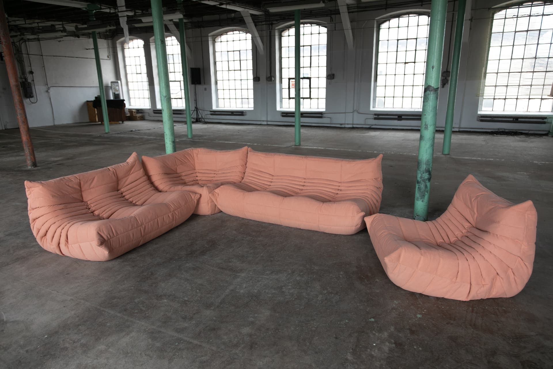 Zestaw wypoczynkowy Togo 5 części, cord różowy - 144099