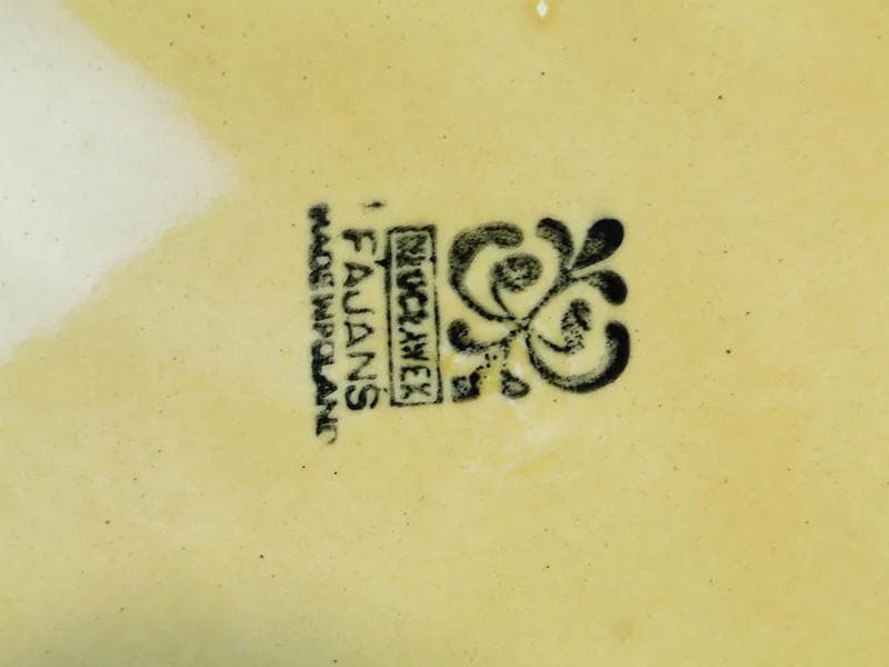 Yellow Modernist Faience Cake Set, Włocławek, Poland, 1950s - 9978