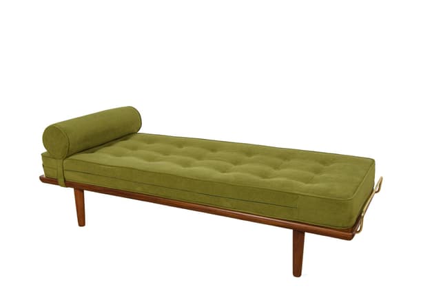 Leżanka Model GE-19, tkanina zielona, teak, proj. H. Wegner, Getama, Dania, lata 50. - WYMIARY