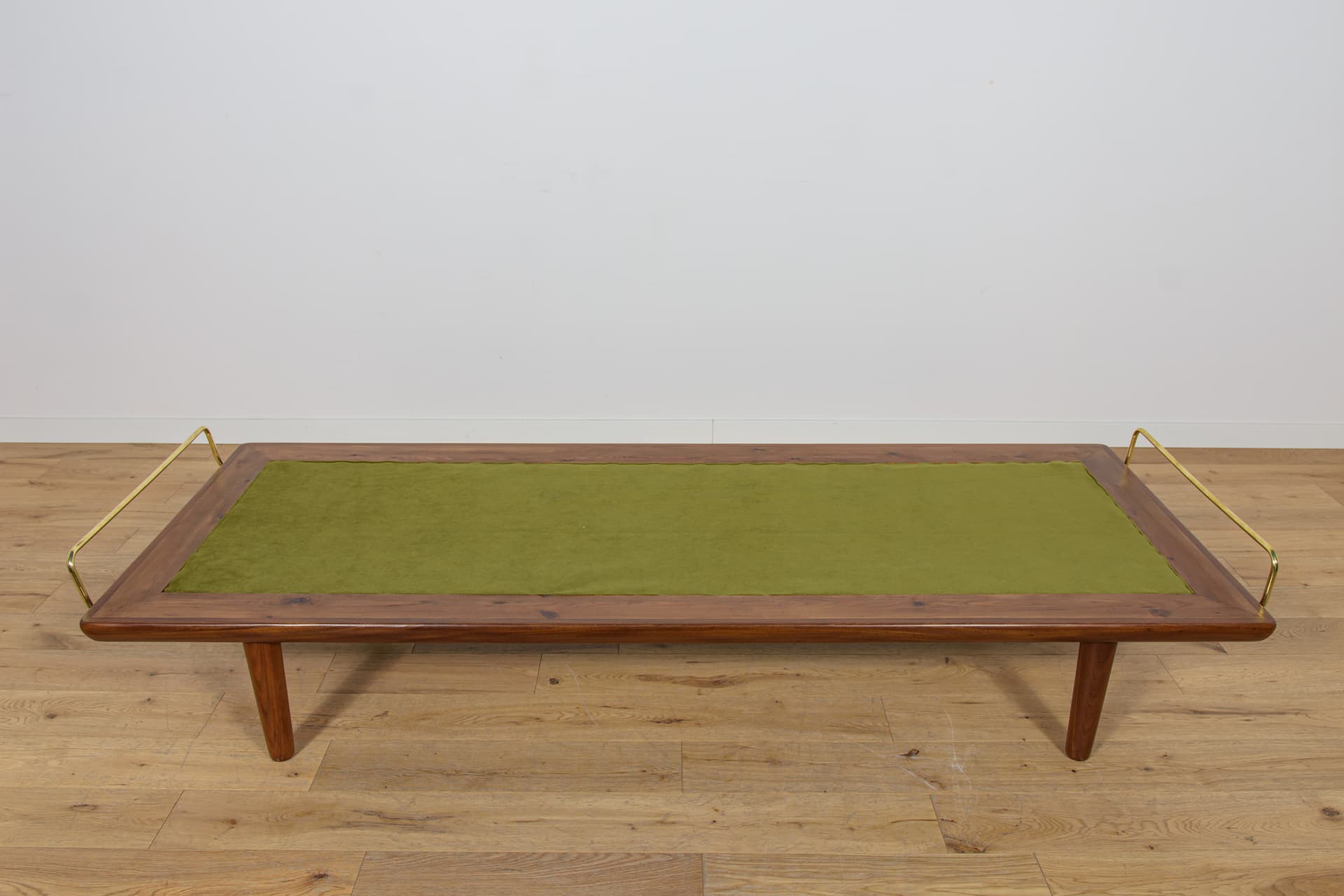 Leżanka Model GE-19, tkanina zielona, teak, proj. H. Wegner, Getama, Dania, lata 50. - 147010