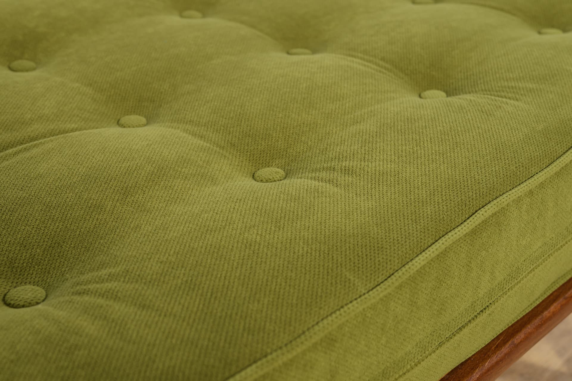 Leżanka Model GE-19, tkanina zielona, teak, proj. H. Wegner, Getama, Dania, lata 50. - 147012