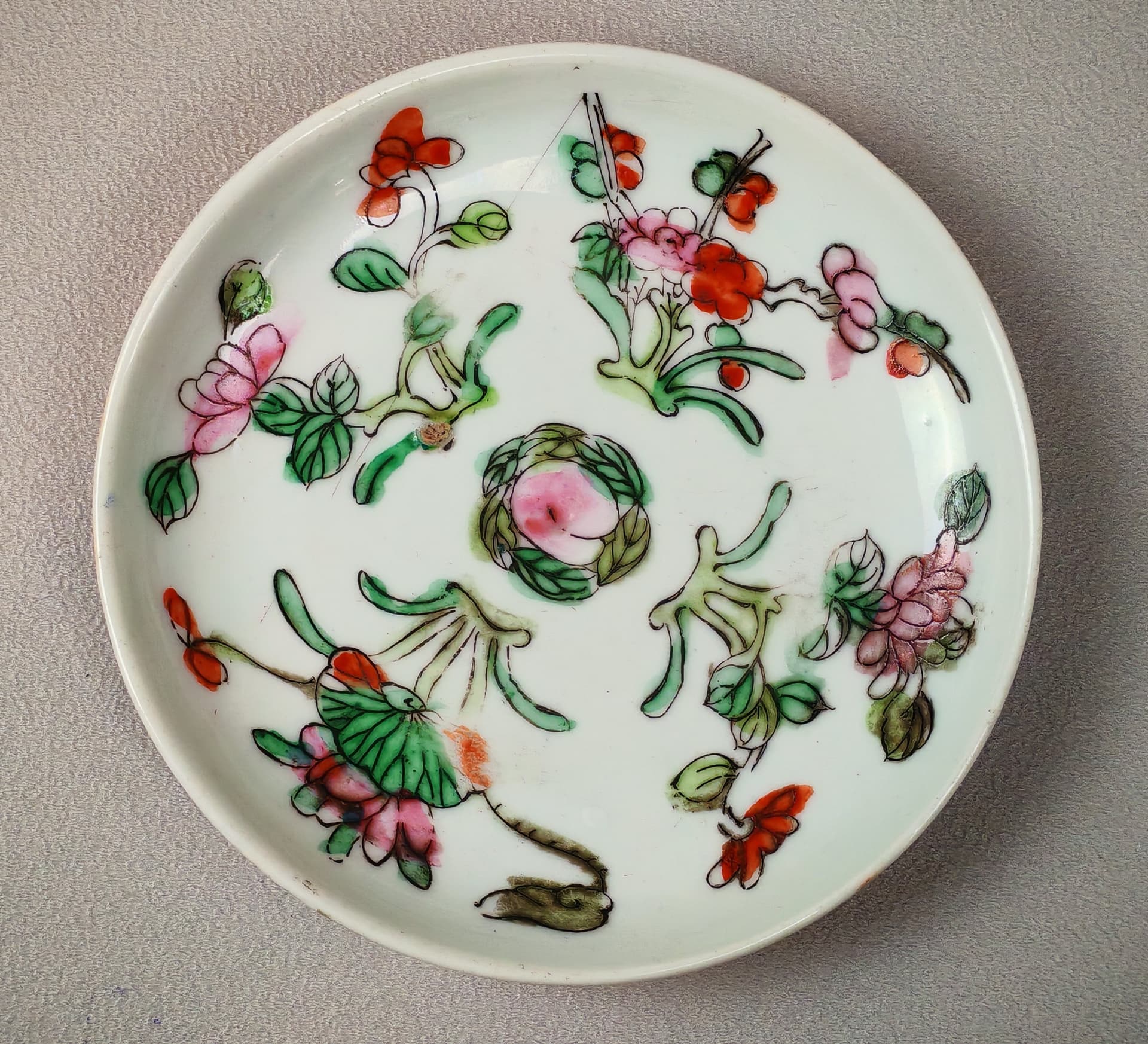 Zestaw talerzyków Famille Rose, multikolor, porcelana, Chiny, XIX w. - 147099