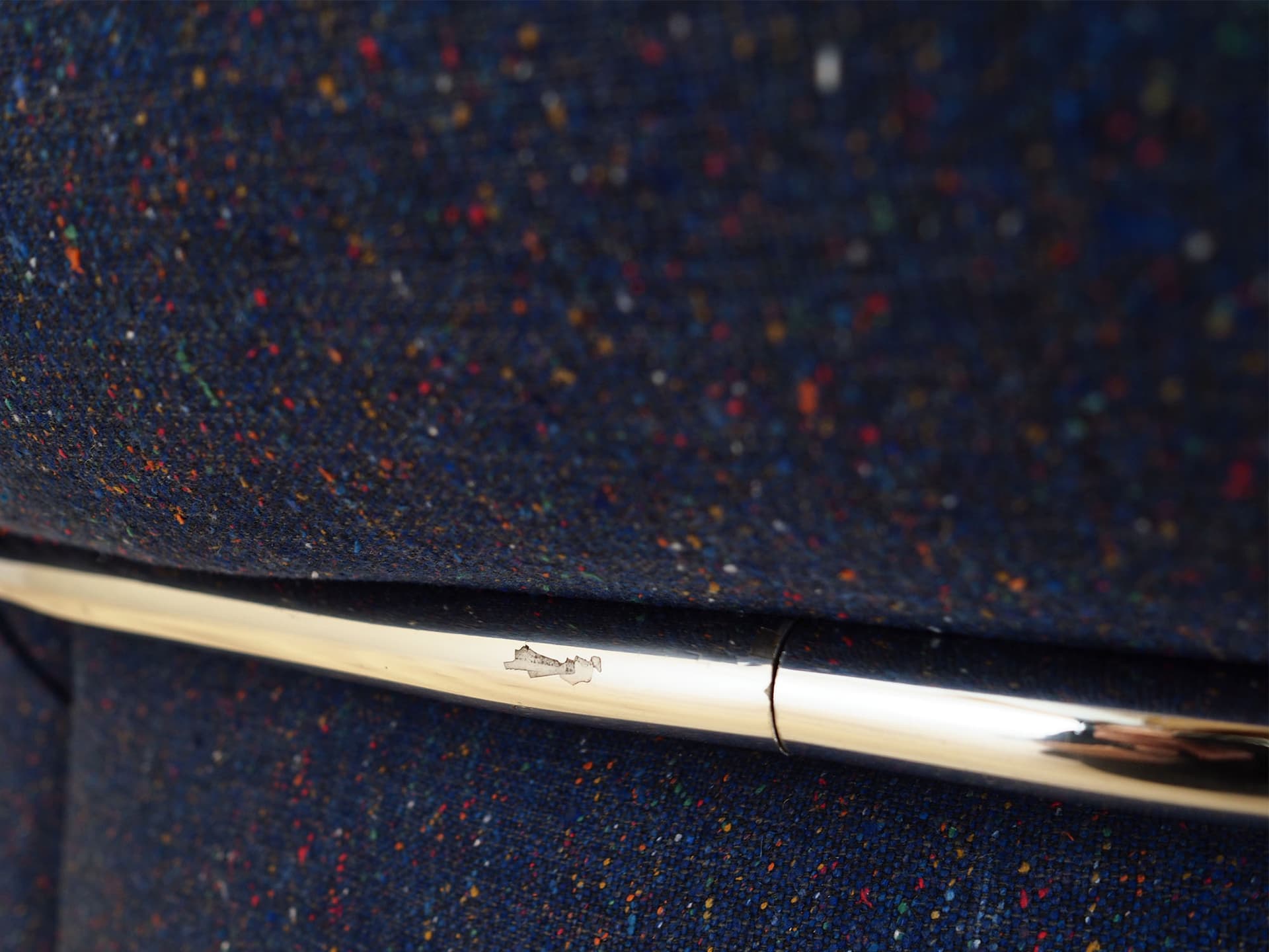 Fotel Space Age, granatowy, proj. E. Radaelli, Seven Salotti, Włochy, lata 60. - 147487