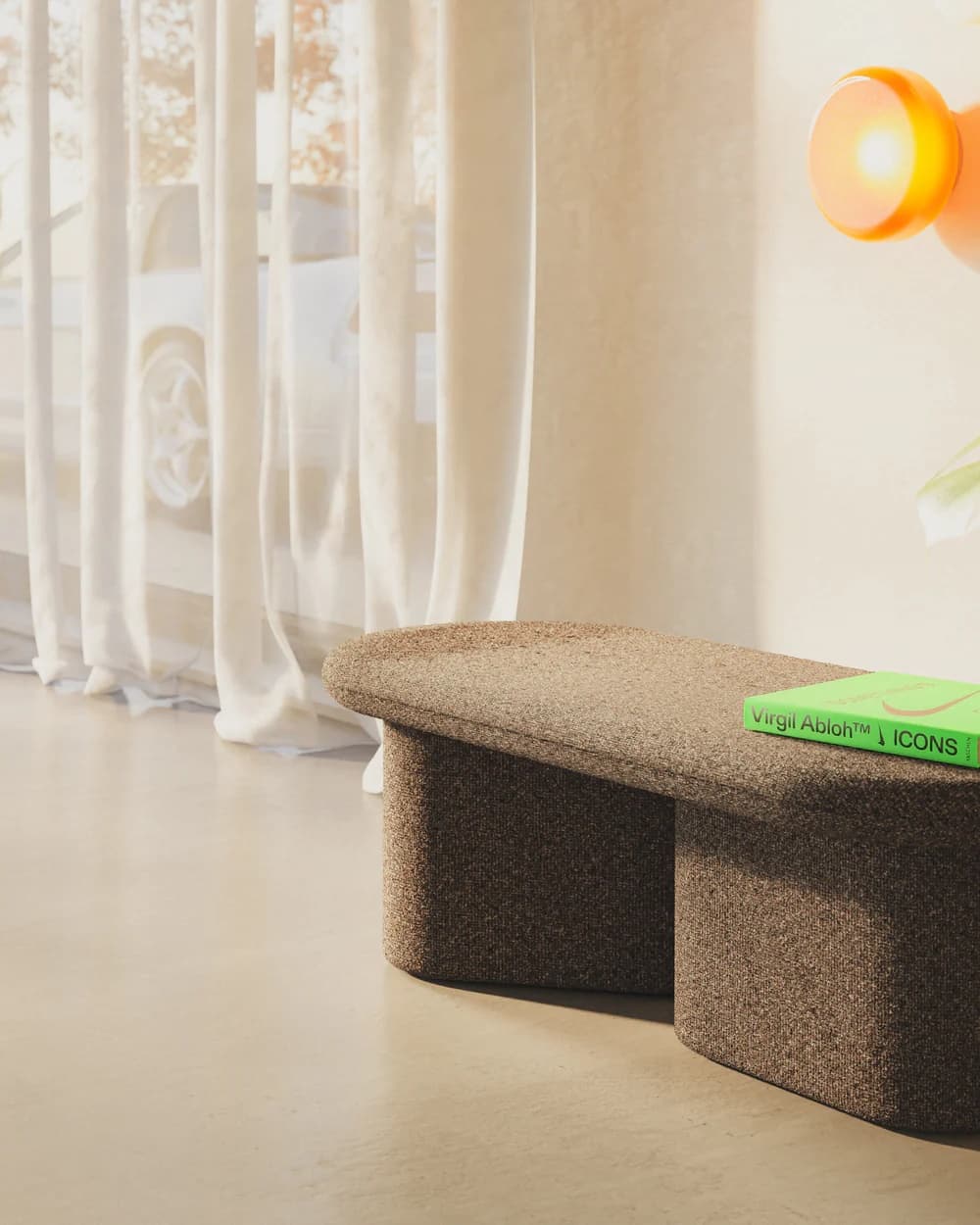 Ławka tapicerowana Ovo brązowy, Feum - 147575