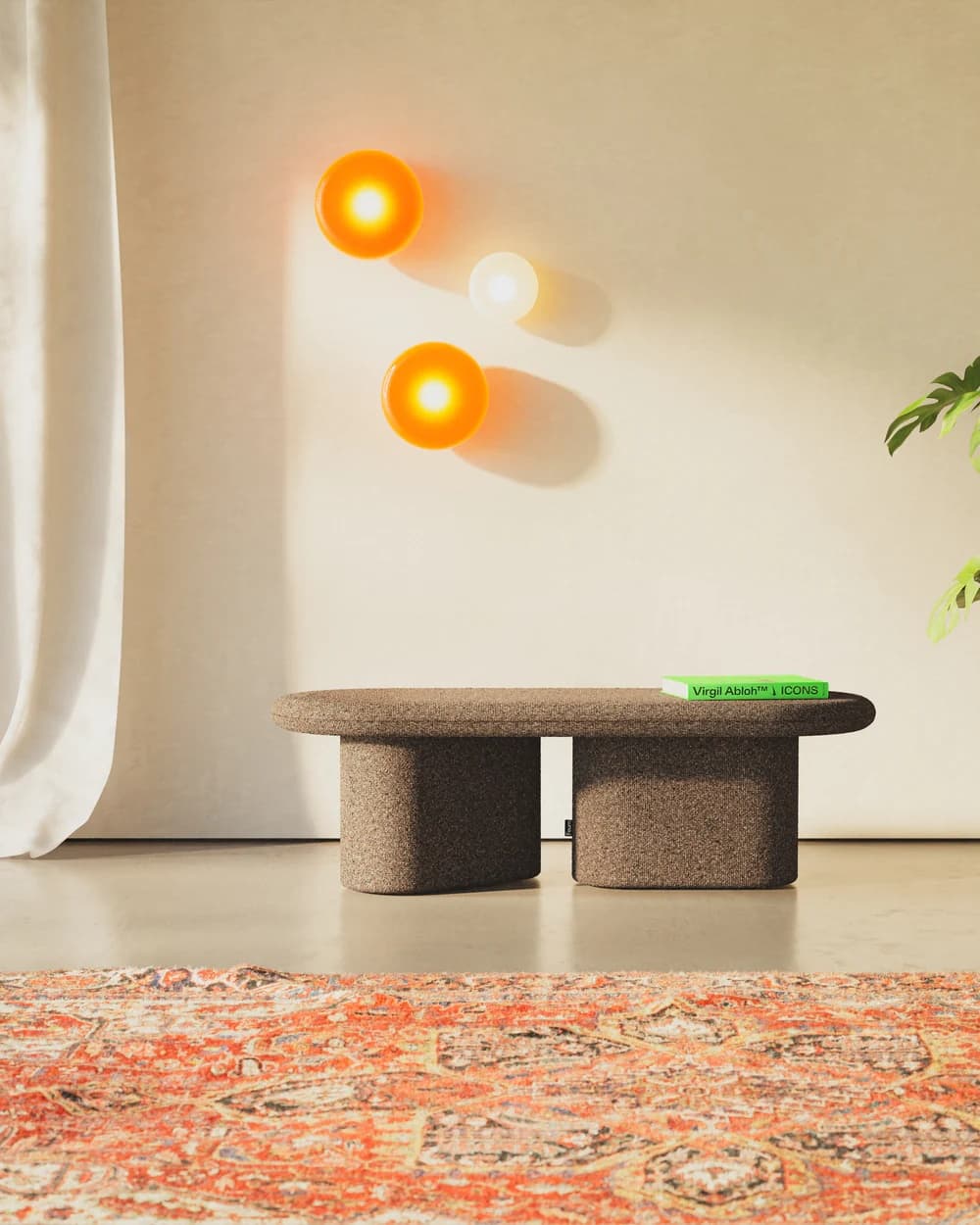 Ławka tapicerowana Ovo brązowy, Feum - 147577