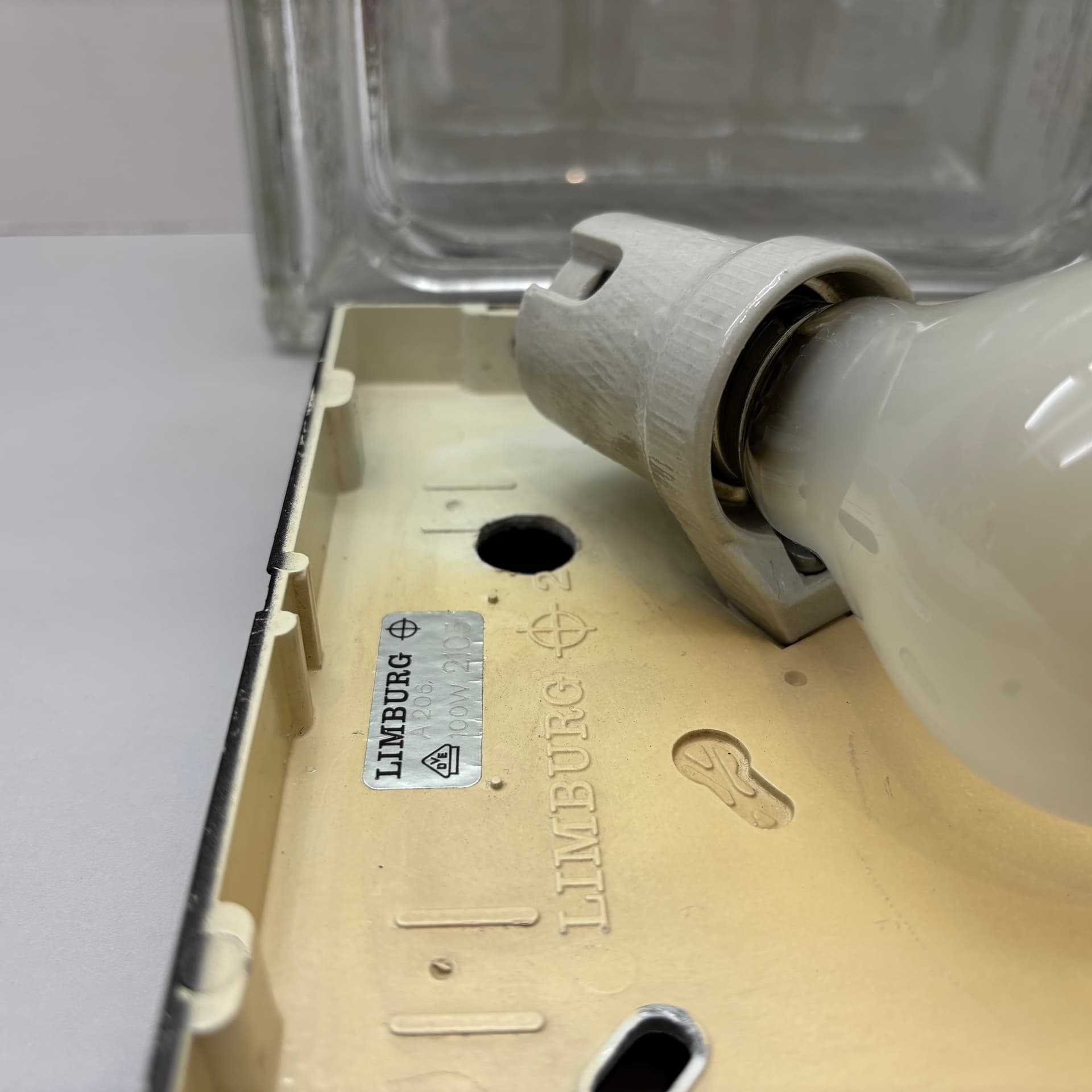 Para kinkietów Glashütte, szkło transparentne, Limburg, Niemcy, lata 70. - 149538