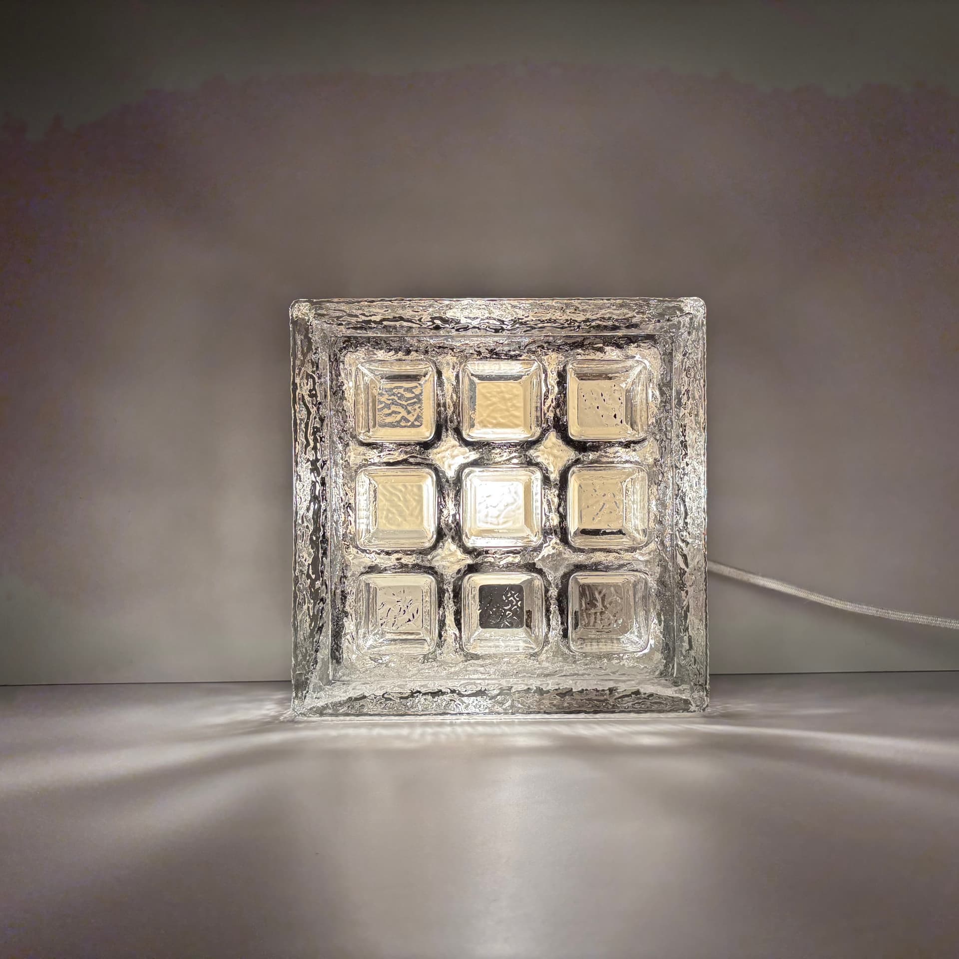 Para kinkietów Glashütte, szkło transparentne, Limburg, Niemcy, lata 70. - 149531