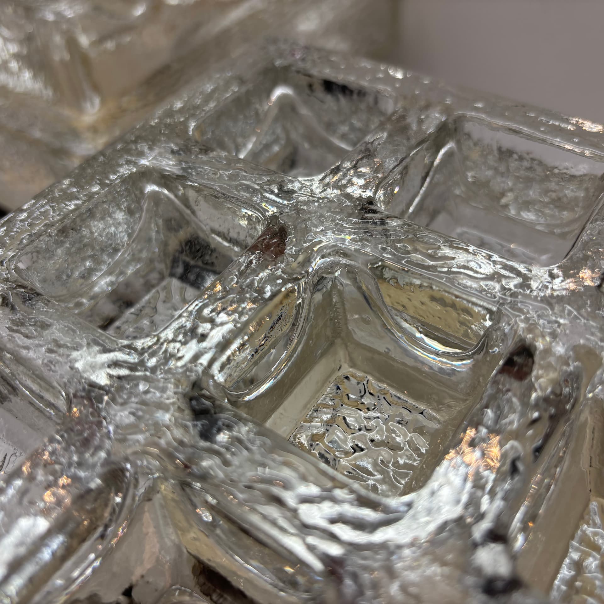 Para kinkietów Glashütte, szkło transparentne, Limburg, Niemcy, lata 70. - 149534