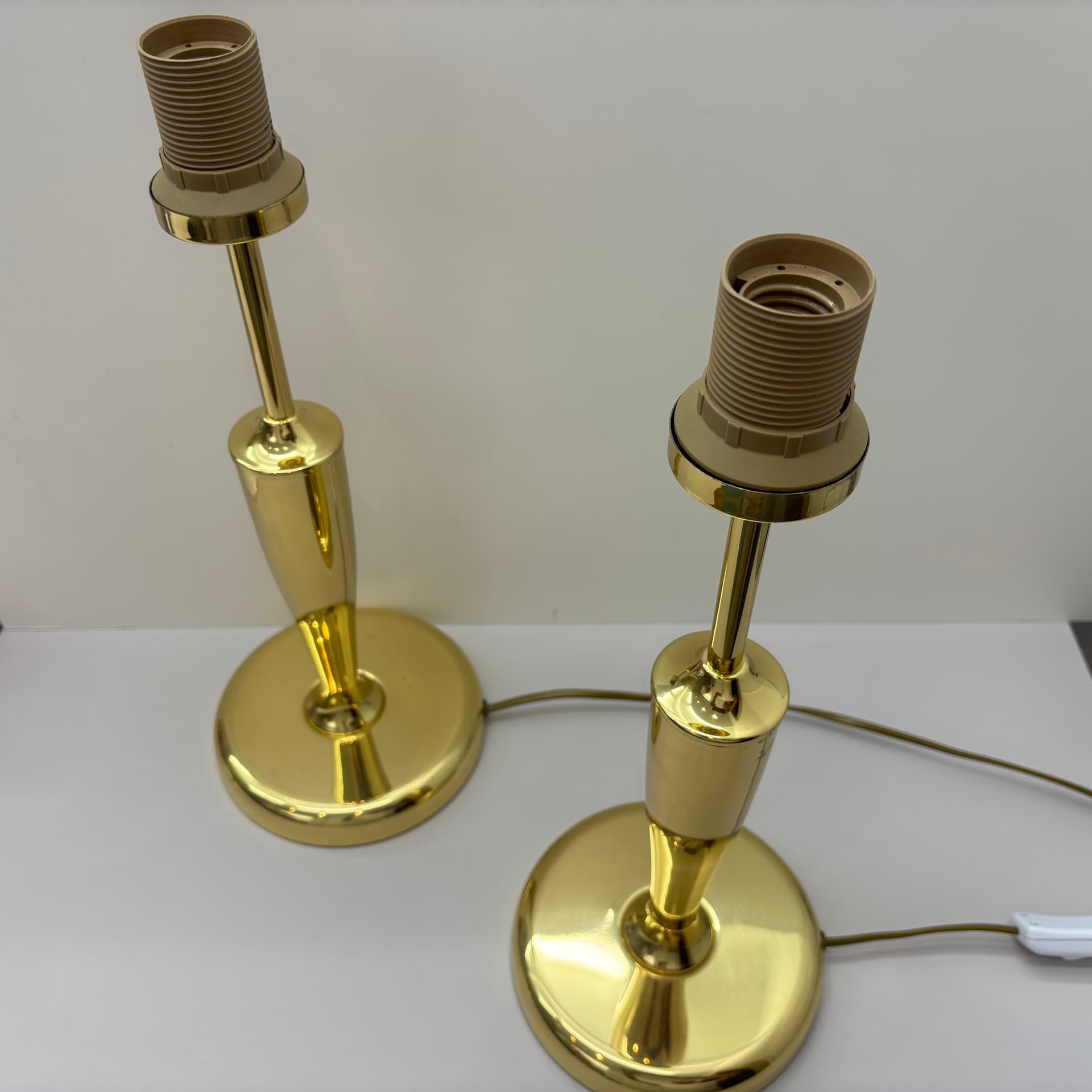 Para lamp nocnych, złoty, mosiądz, Bankamp Leuchten, Niemcy, lata 80. - 149560