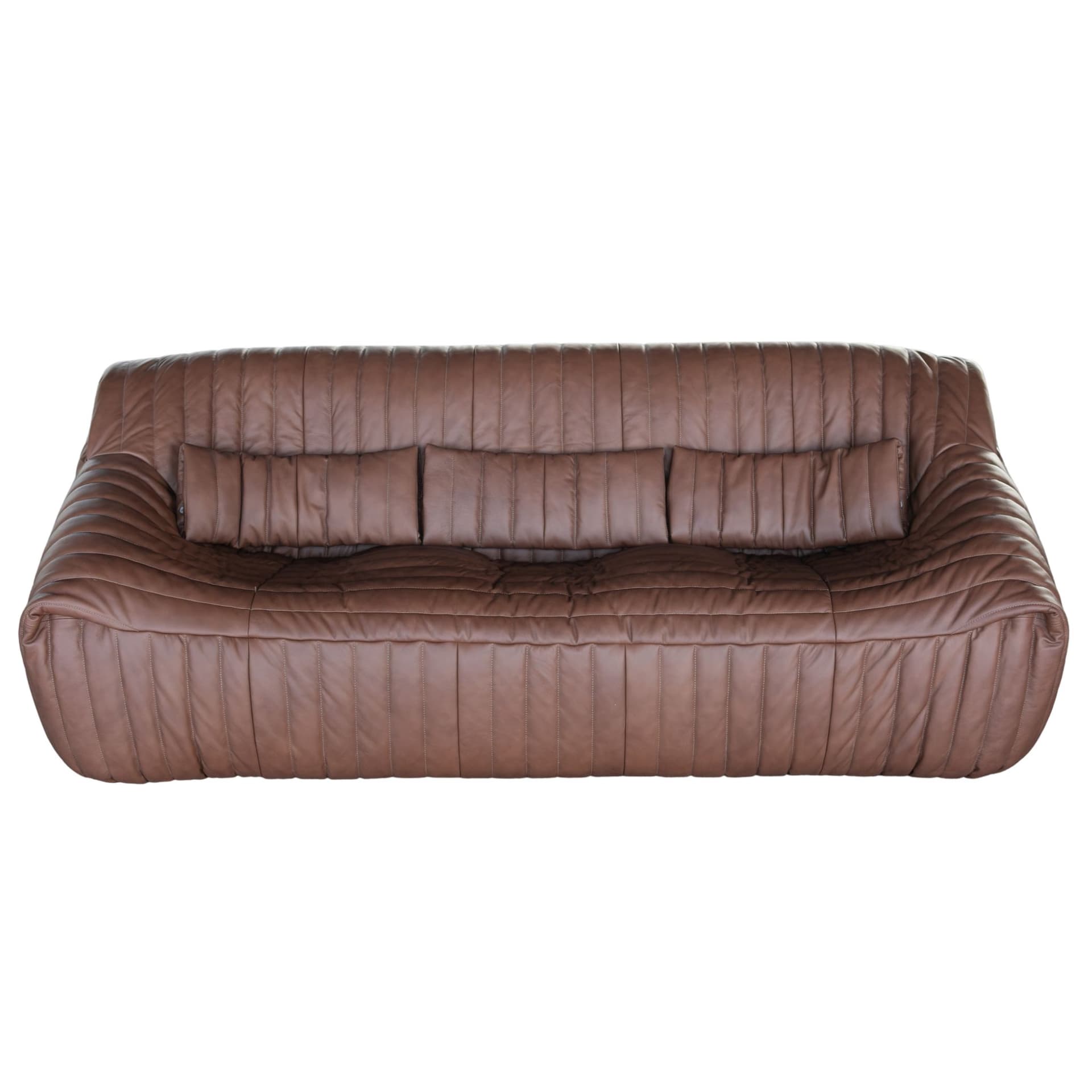 Dwuosobowa sofa Sandra, jasnobrązowa, proj. A. Hiéronimus, Ligne Roset, lata 70.