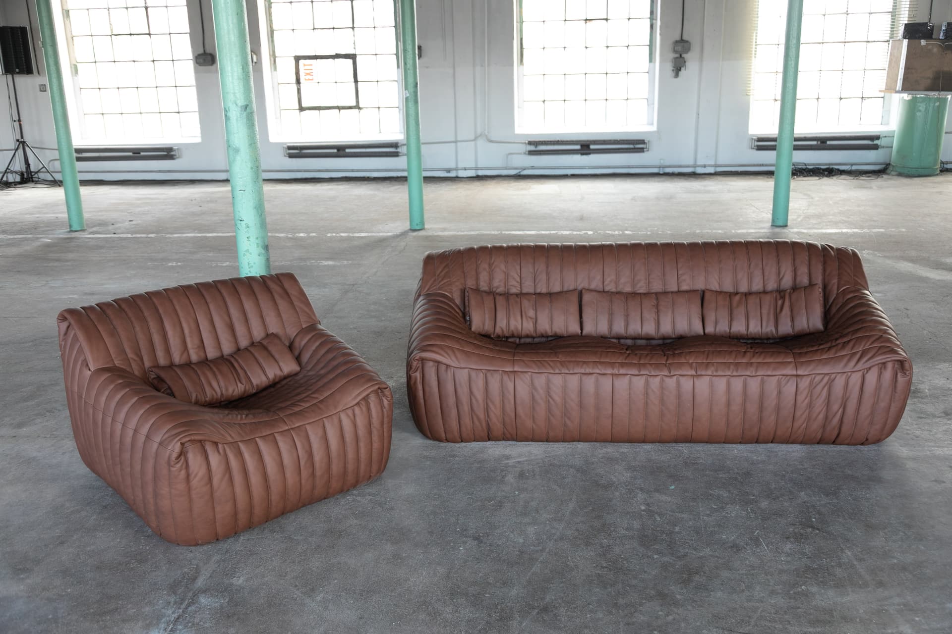 Dwuosobowa sofa Sandra, jasnobrązowa, proj. A. Hiéronimus, Ligne Roset, lata 70. - 157740