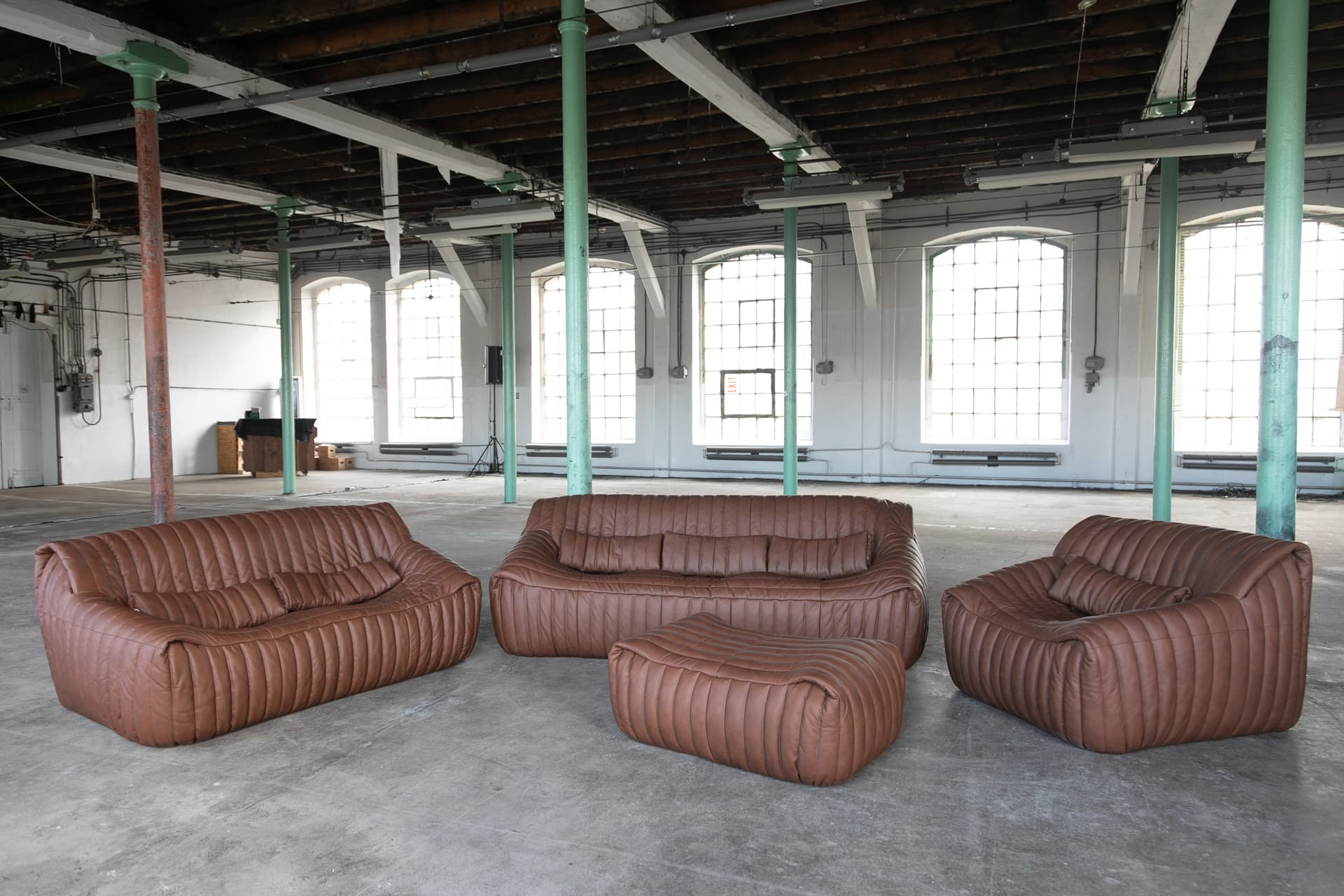 Podnóżek Sandra, jasnobrązowy, proj. A. Hiéronimus, Ligne Roset, lata 70. - 157754