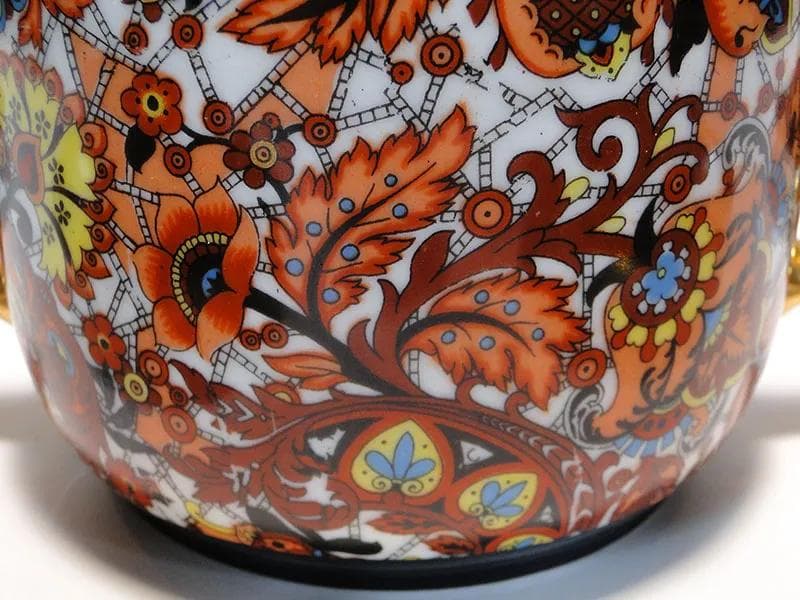 Wielobarwny porcelanowy serwis herbaciany empire, Altrohlau, Czechosłowacja, lata 20. - 10048