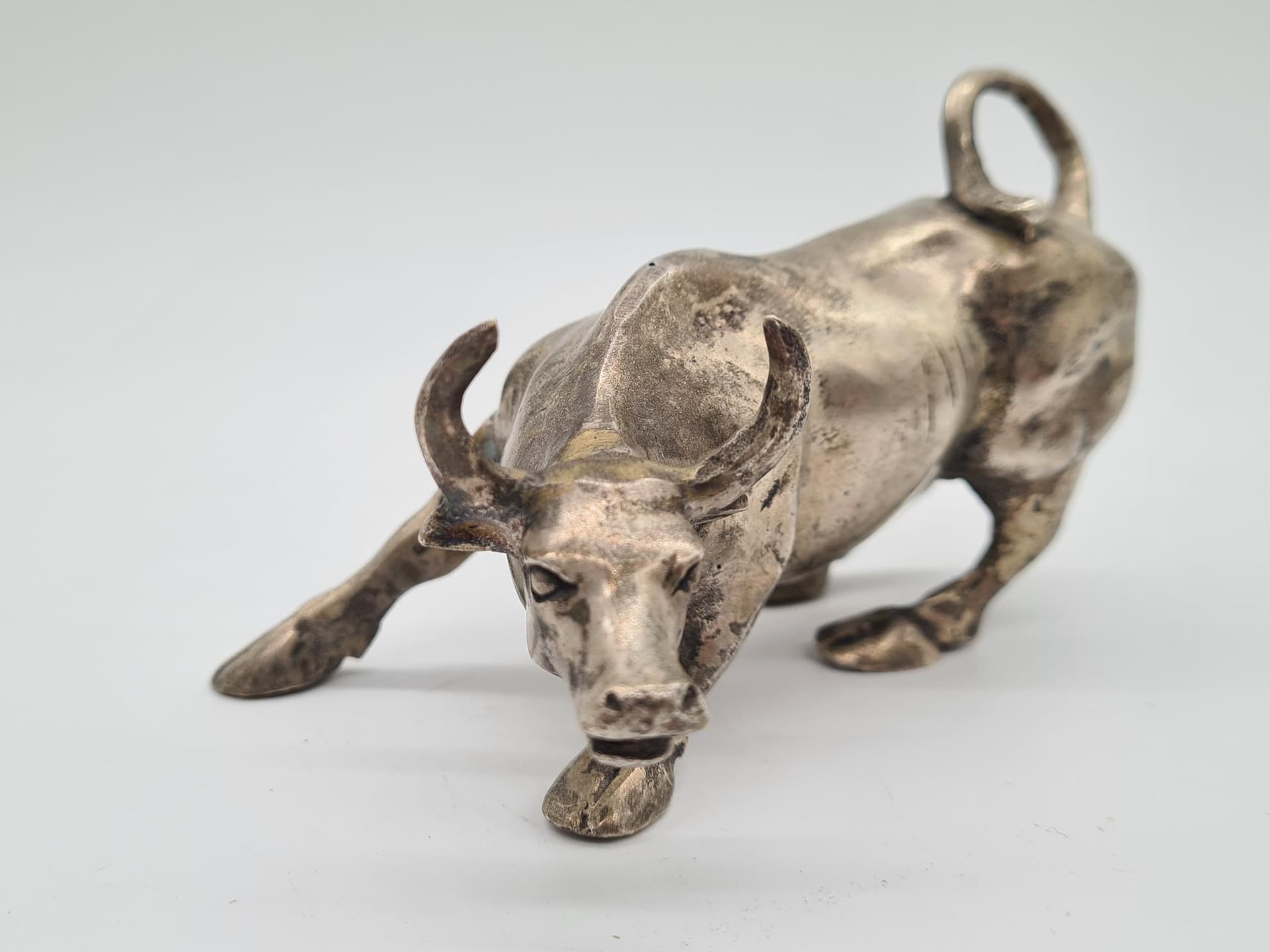 Figurka Charging Bull, srebro, brąz, proj. A. Di Modica, lata 80. - 157920