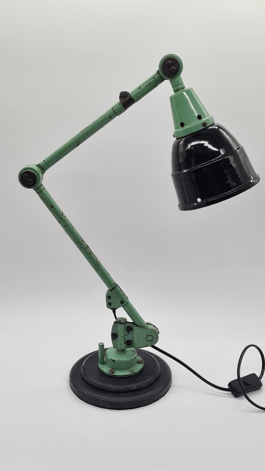 Adjustable lamp, green, metal, by C. Fischer, Germany, 1950s. - 157970